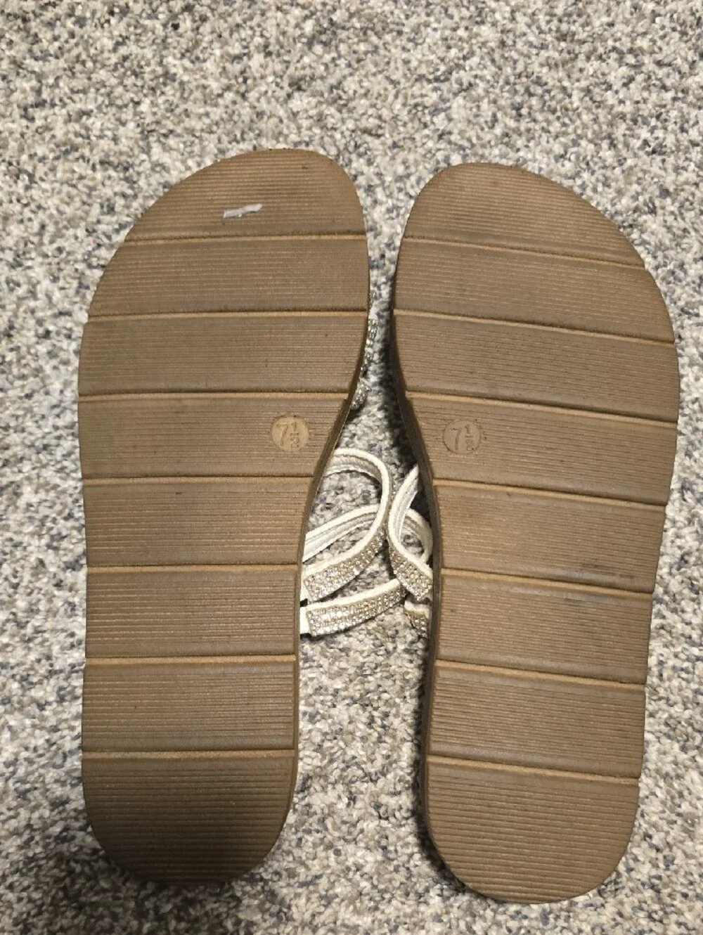 Women's Crystal-Strap Slide Sandals in Beige - Picture 4 of 4